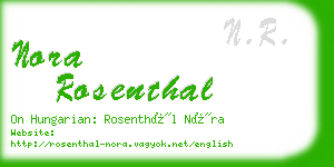nora rosenthal business card